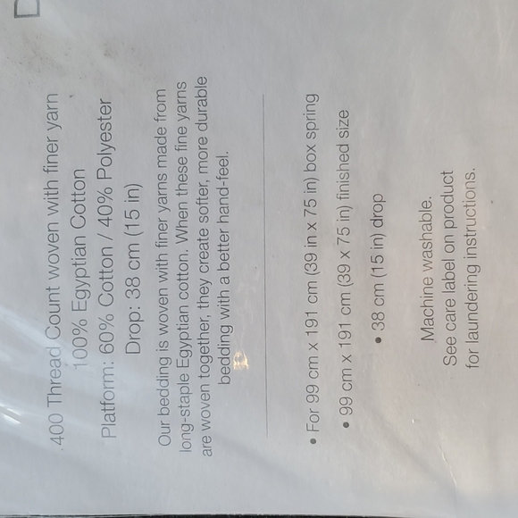 400 Thread Count Bedskirt - Twin - Picture 4 of 4